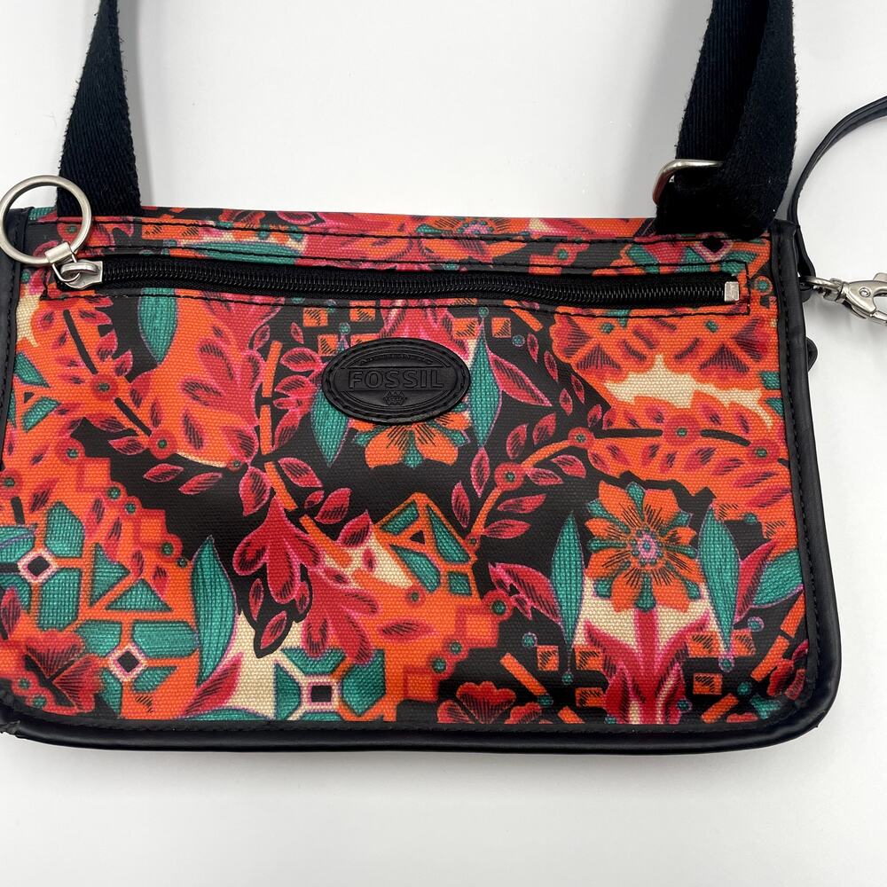 Fossil Key-Per Floral Coated Canvas Crossbody Pur… - image 3